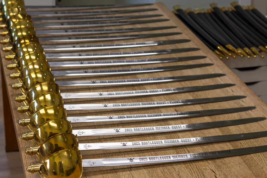 Engraved metal sword golf tournament awards